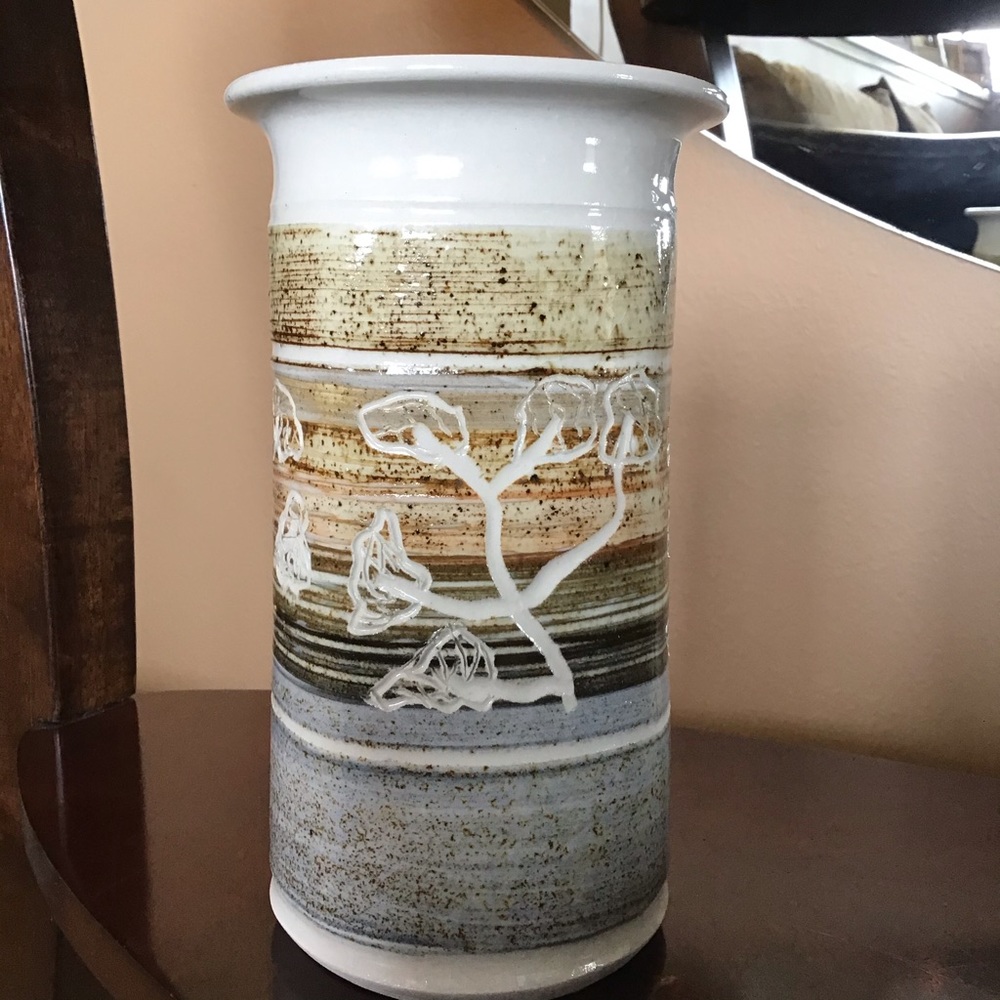 FINAL SALE Rowe Pottery Handmade Branches Vase (8.35”)
